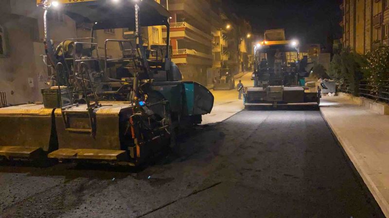 HBB ASFALT SERİMİNE GECE SAATLERİNDE DE DEVAM EDİYOR