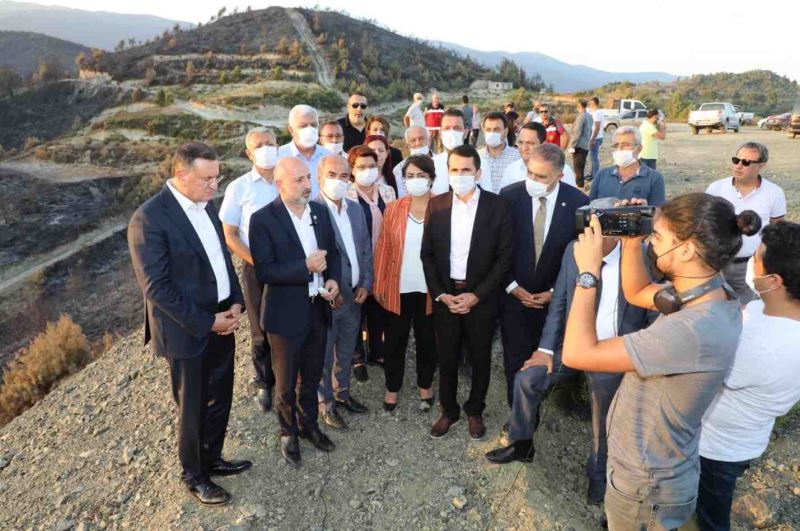 YANGIN BÖLGESİNDE İNCELEMELER DEVAM EDİYOR