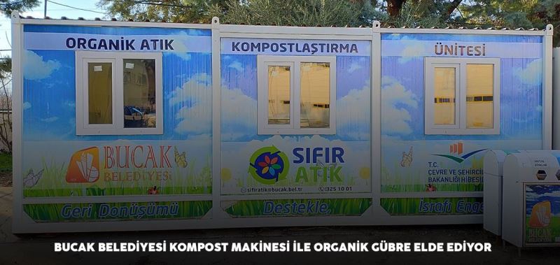 BUCAK BELEDİYESİ KOMPOST MAKİNESİ İLE ORGANİK GÜBRE ELDE EDİYOR
