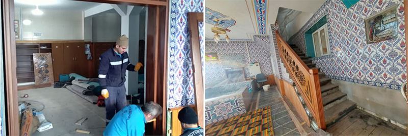 Büyükşehir, Yenidoğan Camii’nde kapı ve korkuluk montajını tamamladı