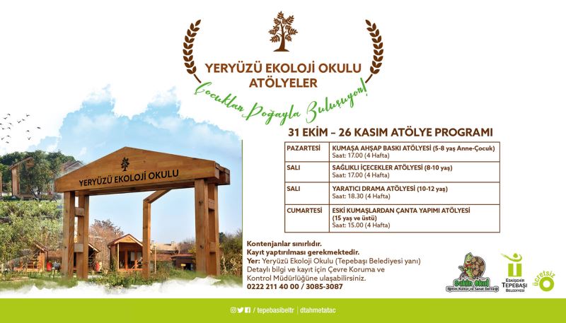 YERYÜZÜ EKOLOJİ OKULU KASIM ATÖLYELERİ BAŞLIYOR