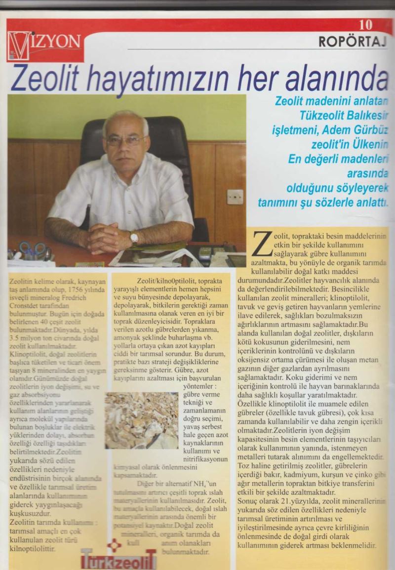 ZEOLİT HAYATIMIZIN HER ALANINDA