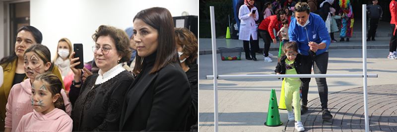 Umudun simgesi mavi balonlar gökyüzüne uçtu