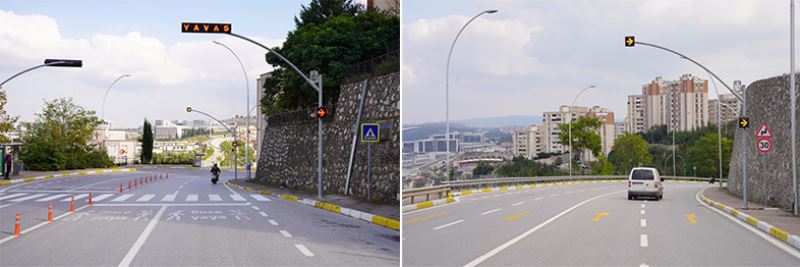 Eski İstanbul Caddesinde yeni flaşör sistemi