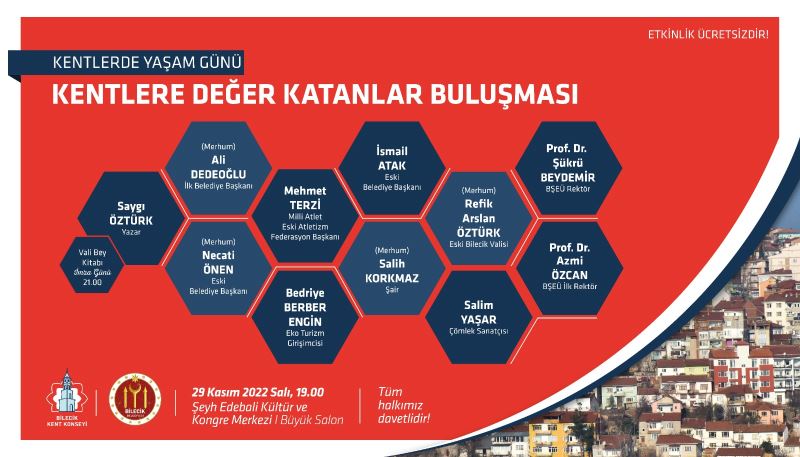 ‘’BİLECİK’E DEĞER KATANLAR BULUŞMASI’’ DÜZENLENECEK