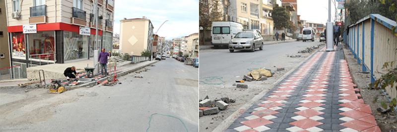 Gebze Topal Ağa Osman Caddesi’ne kilim desen parke ve kaldırım