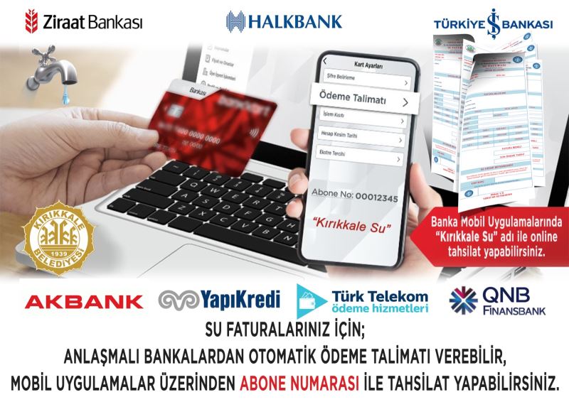 BELEDİYEMİZDEN SU ABONELERİNE KOLAYLIK...