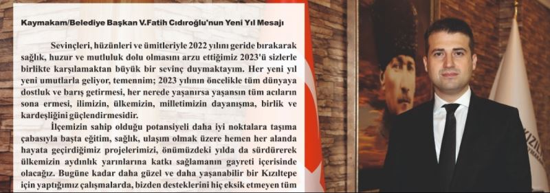 Kaymakam/Belediye Başkan V.Fatih CIDIROĞLU