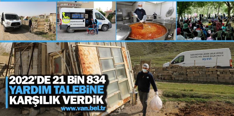 BÜYÜKŞEHİR BELEDİYEMİZ 2022’DE 21 BİN 834 YARDIM TALEBİNE KARŞILIK VERDİ