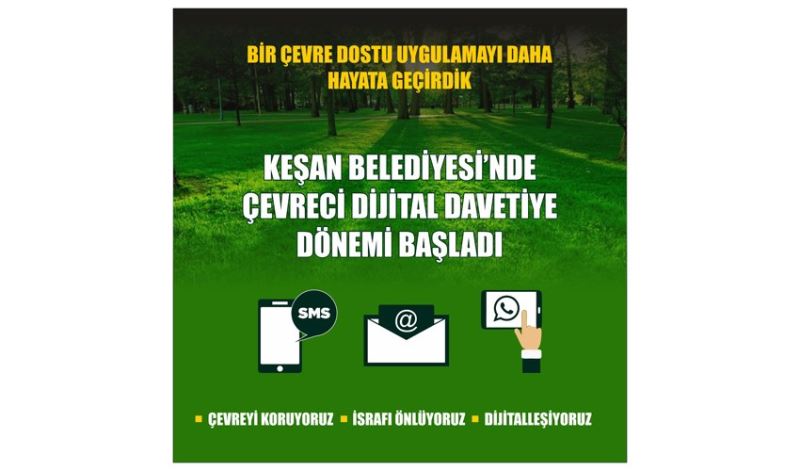 KEŞAN BELEDİYESİ BİR ÇEVRE DOSTU UYGULAMAYI DAHA HAYATA GEÇİRDİ