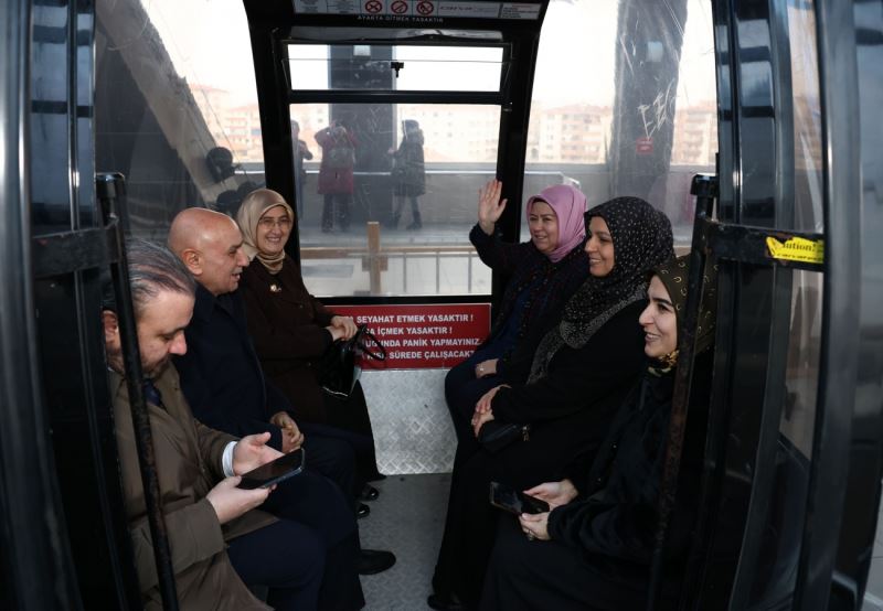 Teleferiğin bakımı tamamlandı ilk turu Başkan Altınok attı