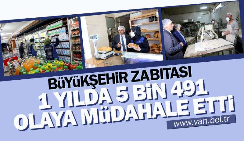 BÜYÜKŞEHİR ZABITASI 1 YILDA 5 BİN 491 OLAYA MÜDAHALE ETTİ