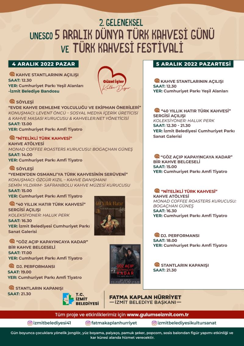 KAHVESEVERLER 4-5 ARALIK’TA TÜRK KAHVESİ FESTİVALİ’NDE BULUŞUYOR