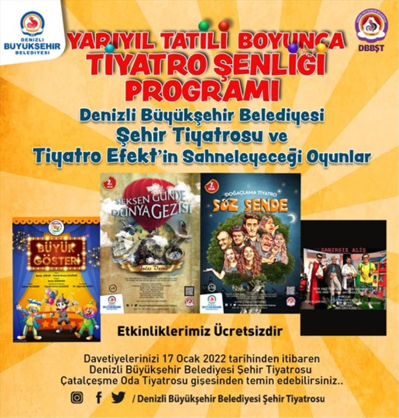 Büyükşehir’den yarıyıl tatiline özel tiyatro şenliği