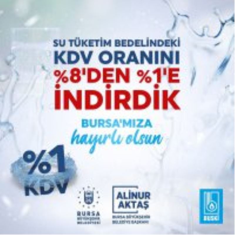 KDV indirimiyle su faturaları daha da düşecek