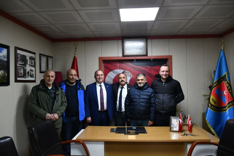 BAŞKAN ELÇİN’DEN ŞOFÖRLER ODASI BAŞKANI ÖNGÜNER’E HAYIRLI OLSUN ZİYARETİ