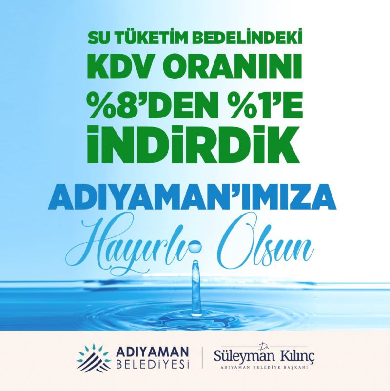 SU DA KDV İNDİRİMİNE GİTTİK