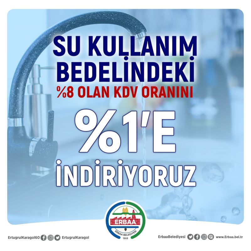 Suda Uygulanan Yüzde 8 KDV Oranını Yüzde 1