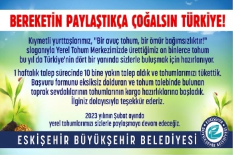 100 BİN PAKET YEREL TOHUM TÜRKİYE