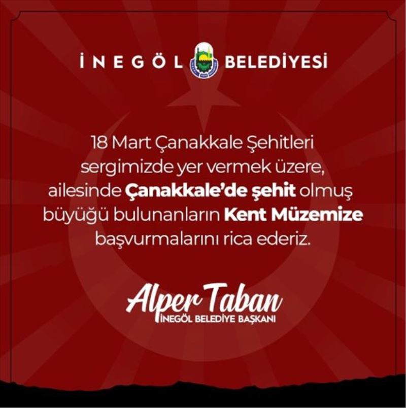 İnegöl Belediyesi’nden Şehit Ve Gazi Yakınlarına Çağrı