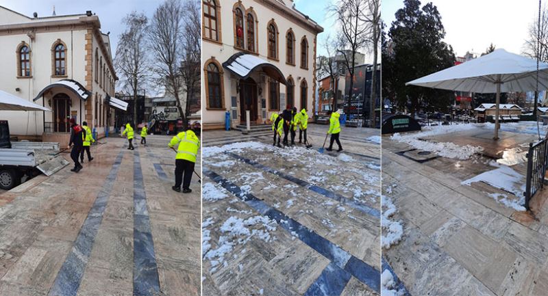 A Takımı, Fevziye Camii’ni kardan temizledi