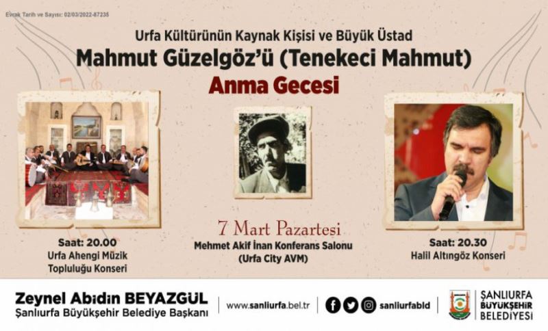 Kültür ve Turizm Dairesi Başkanlığımızın Mahmut Güzelgöz