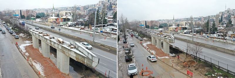 Kuruçeşme tramvay köprüsünün  ayakları yükseliyor