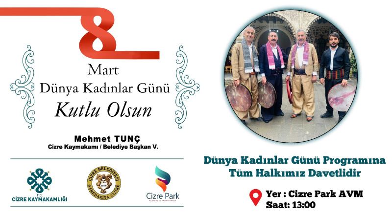 8 Mart Dünya Kadınlar Günü kapsamında Cizre Park AVM