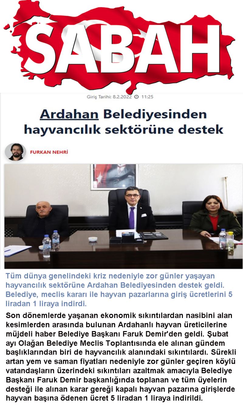 BAŞKAN DEMİR’DEN YETİŞTİRİCİYE MÜJDE