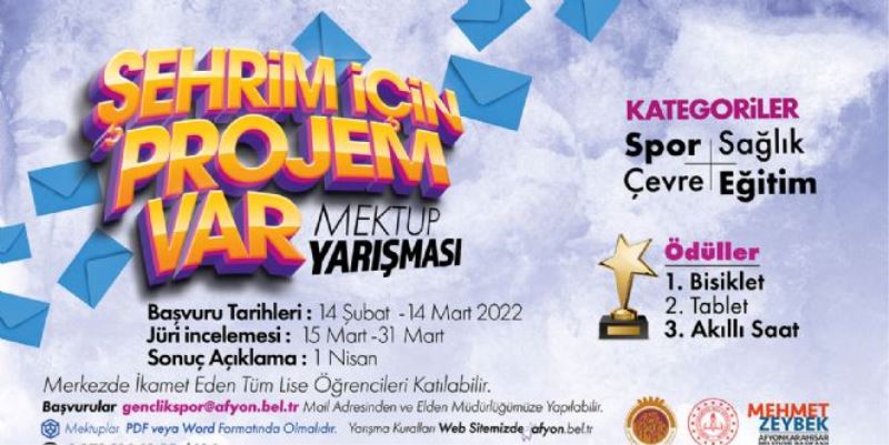 ´ŞEHRİM İÇİN PROJEM VAR´ MEKTUP YARIŞMASI