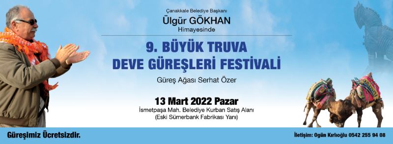 9. Büyük Truva Deve Güreşleri Festivali Başlıyor