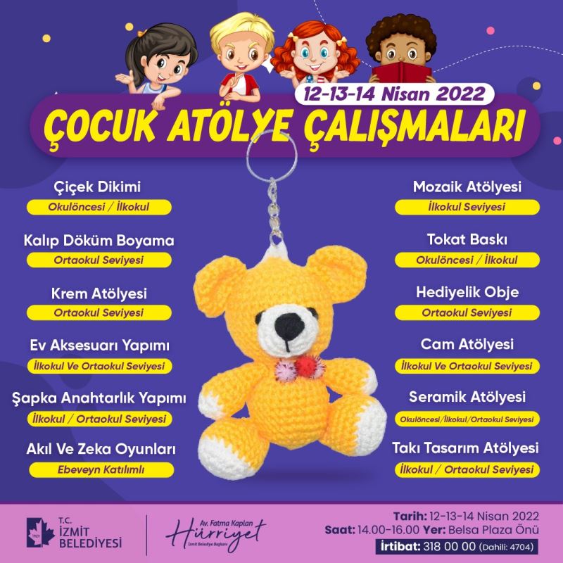 İZMİT BELEDİYESİ ÇOCUKLARIN ARA TATİLİNİ RENKLENDİRECEK