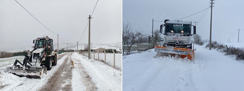 A Takımı karla mücadelede yoğun mesai harcıyor