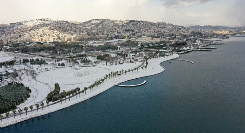 Kocaeli’den kartpostallık kar manzaraları