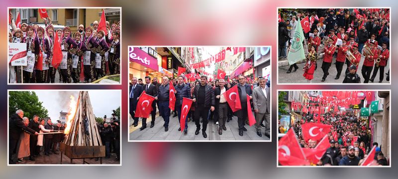 FESTİVAL YÜRÜYÜŞÜ YAPILDI, ŞENLİK ATEŞİ YAKILDI