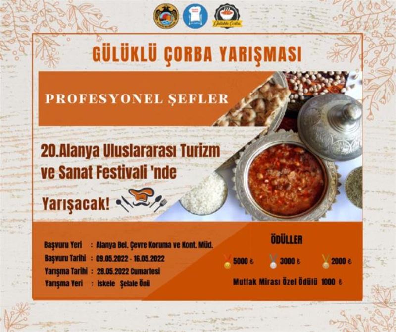 ALANYA BELEDİYESİ GÜLÜKLÜ ÇORBA YARIŞMASI DÜZENLİYOR