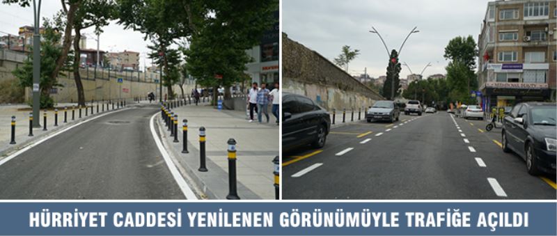 HÜRRİYET CADDESİ YENİLENEN GÖRÜNÜMÜYLE TRAFİĞE AÇILDI