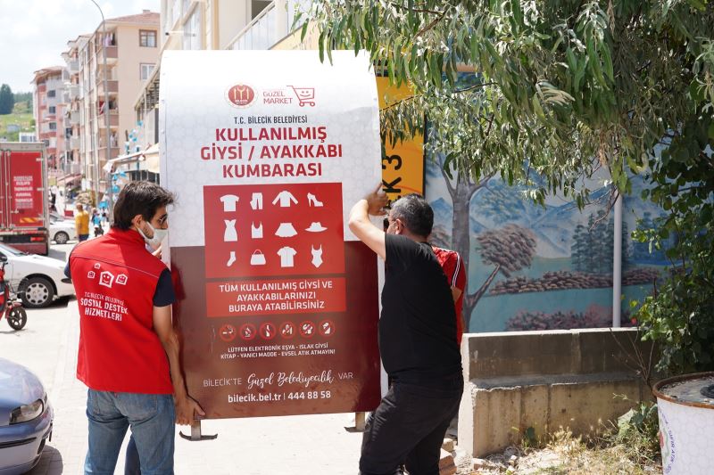 ‘’KULLANILMIŞ GİYSİ VE AYAKKABI KUMBARALARI’’ YAPILAN BAKIM ÇALIŞMASI SONRASINDA YERLERİNE BIRAKILDI