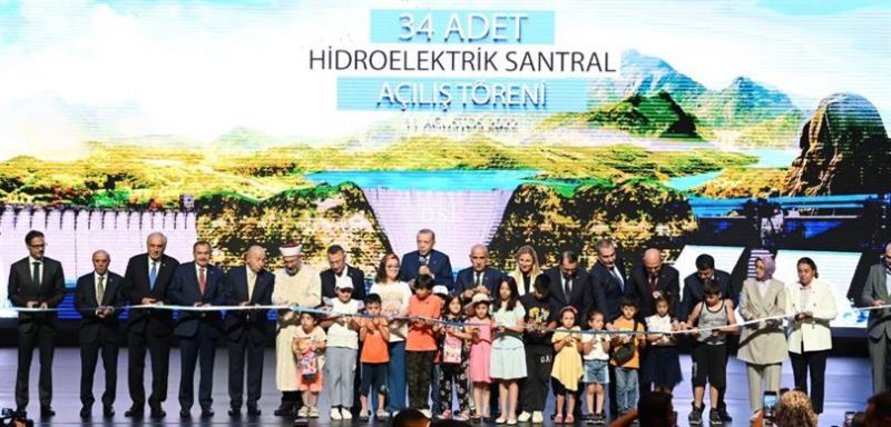 34 ADET HİDROELEKTİRİK SANTRALİ CUMHURBAŞKANI ERDOĞAN’IN HİMAYELERİNDE HİZMETE ALINDI