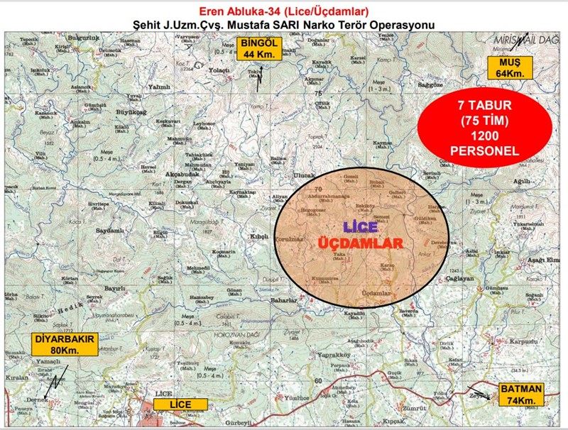Eren Abluka-34 Şehit Jandarma Uzman Çavuş Mustafa Sarı Narko Terör Operasyonu Başlatıldı