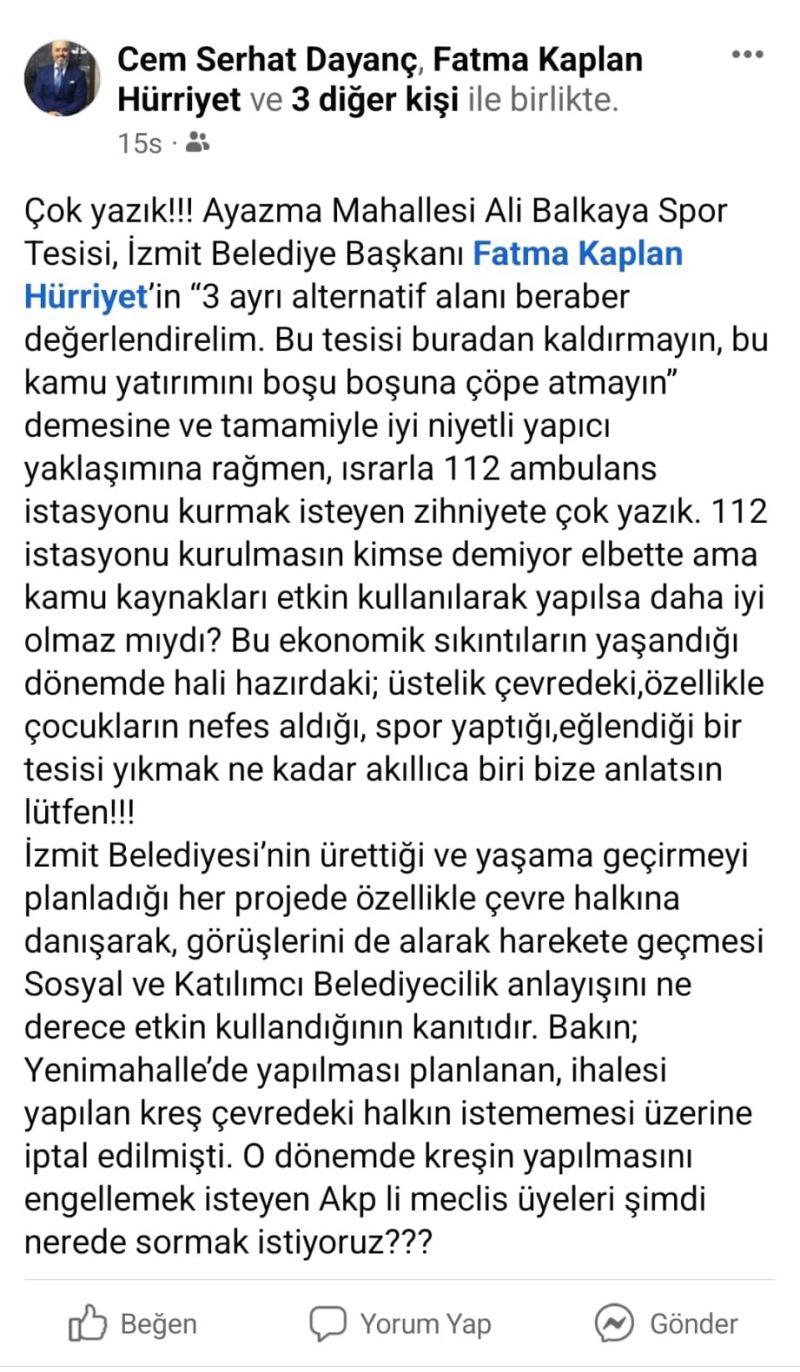CEM SERHAT DAYANÇ’TAN YIKIMA TEPKİ!
