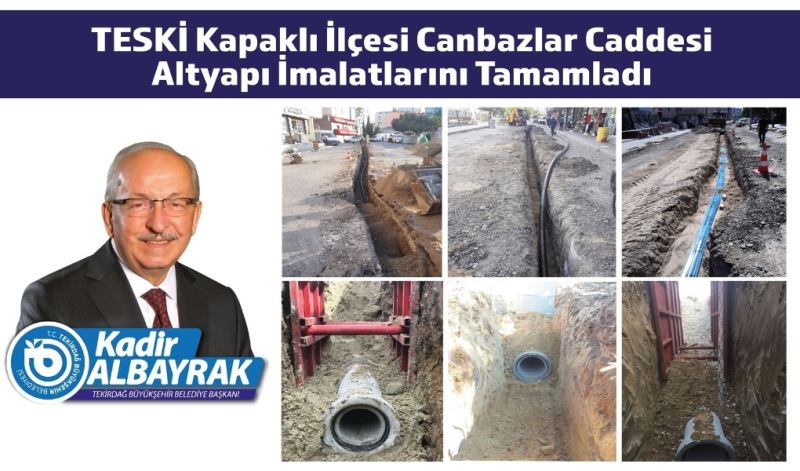TESKİ KAPAKLI İLÇESİ CANBAZLAR CADDESİ ALTYAPI İMALATLARINI TAMAMLADI