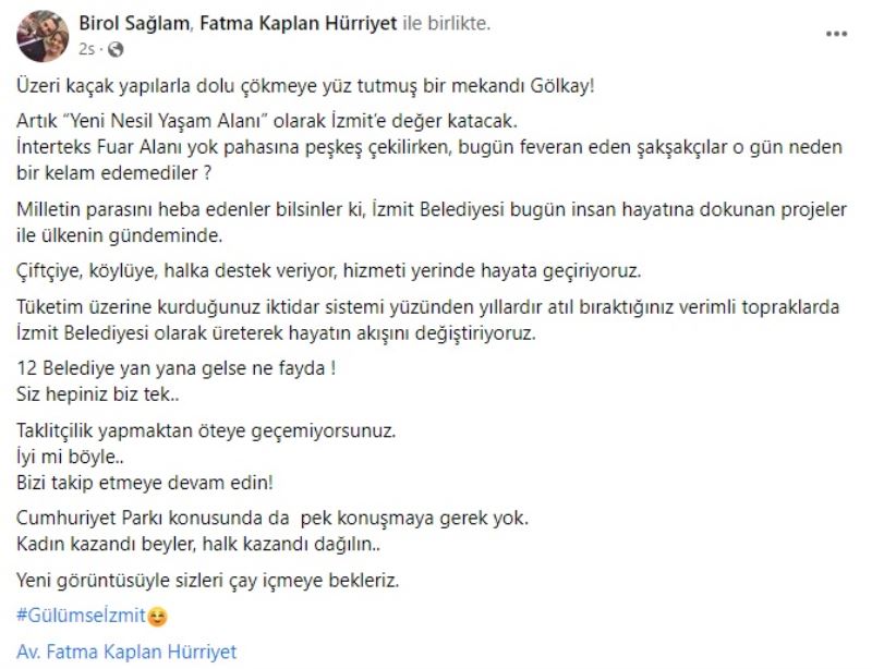 BİROL SAĞLAM, MİLLETİN PARASINI HEBA EDENLERE SESLENDİ