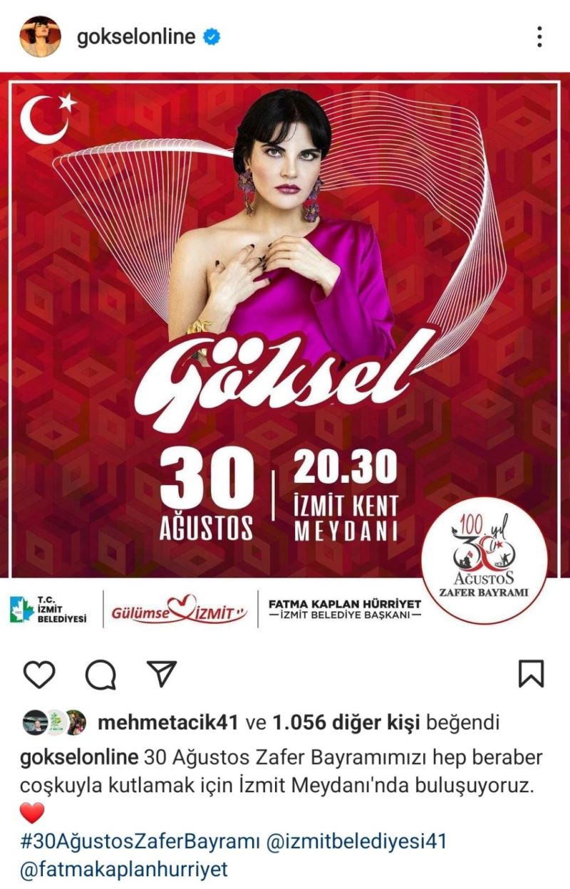 ÜNLÜ ŞARKICI GÖKSEL’DEN İZMİTLİLERE MESAJ VAR