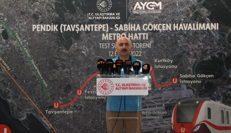 ULAŞTIRMA VE ALTYAPI BAKANI KARAİSMAİLOĞLU: PENDİK-SABİHA GÖKÇEN HAVALİMANI METRO HATTINI EKİM’DE HİZMETE SUNACAĞIZ
