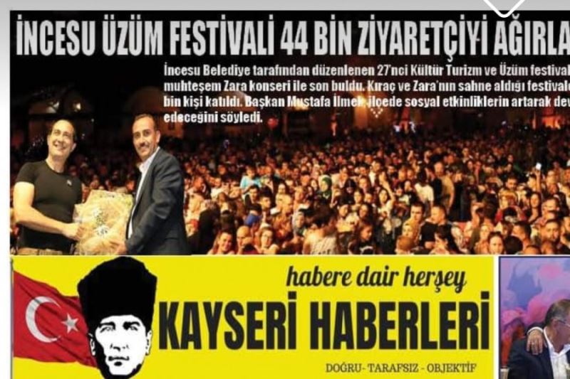 Festivalimiz gazetelerde geniş yer buldu.