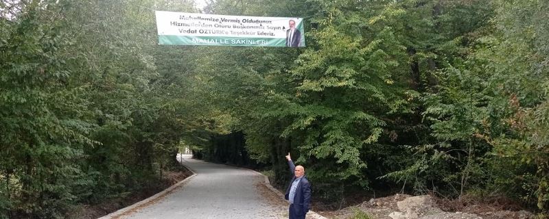 Çukur Mahalle sakinlerinden teşekkür pankartı