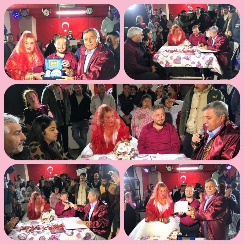 Genç çiftlere iki cihan saadeti temenni ediyoruz.