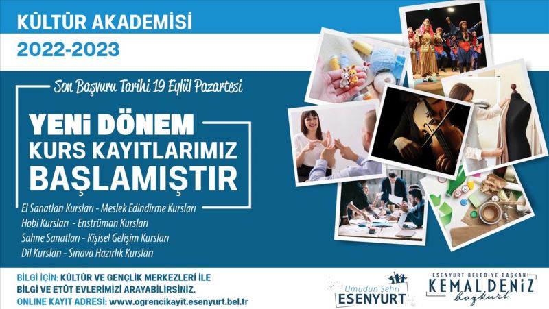 Kültür Ve Sanat Kurslarının Kayıtları Başladı