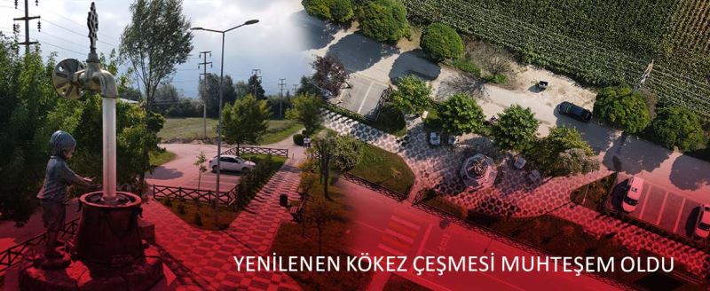 Yenilenen kökez çeşmesi muhteşem oldu